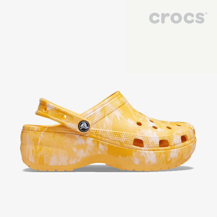 ・クロックス《レディース》クラシック プラットフォーム グラフィック クロッグ/オレンジ シャーベット/ CROCS/レディースClassic Platform Graphic Clog/Orange Sorbet #**