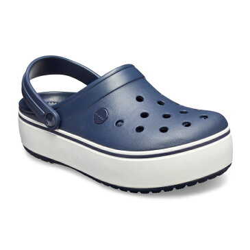 ・クロックス《ユニセックス》クロックバンド プラットフォーム クロッグ/ネイビーxホワイト/ CROCS/Crocband Platform Clog/NavyxWhite |**