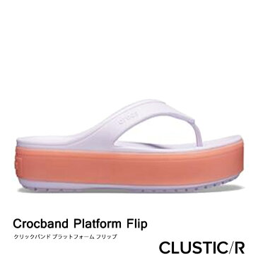 ・クロックス《ユニセックス》クロックバンド プラットフォーム フリップ/ラベンダーxメロン/ CROCS/Crocband Platform Flip/LavenderxMelon ｜