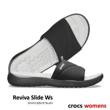 ..CROCS【クロックス】Reviva Slide Ws / リバイバ スライド ウィメンズ / ブラック×ブラック｜ ※※ レディース サンダル スポーツサンダル シャワーサンダル ビーチサンダル リカバリーサンダル