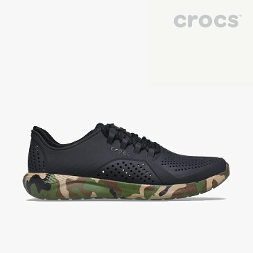 ・クロックス《レディース》ライトライド プリンテッド カモ ペーサー/ブラックxマルチ/ CROCS/レディースLiteRide Printed Camo Pacer/BlackxMulti #**