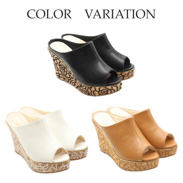 ROYAL PARTY ロイヤルパーティー サンダル レディース シューズ ミュール コルク 夏 リゾート 花柄 刺繍 デザイン ウェッジ ソール キラキラ 安定 クッション 歩きやすい 疲れにくい 美脚 脚長 rp8005