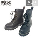 【GW特別クーポン発行中!P2倍×P2倍!】 ROSE FAN FAN ローズファンファン レースアップブーツ シューレース ショートブーツ ブーツ 厚底 疲れ...