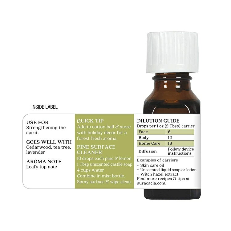 【空間の香りに】オーラカシア エッセンシャルオイル パイン(松の木) 15ml (0.5floz) Aura Cacia Essential Oil Pine 精油 ウッディ【お取り寄せ商品】【合わせて買いたい】