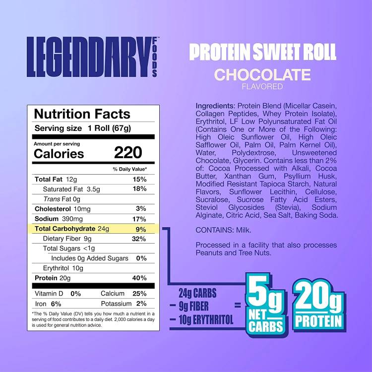 レジェンダリー チョコレートプロテイン スイートロール 8個入り Legendary Sweet ...