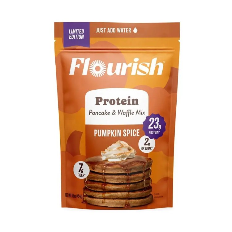 [限定版]フローリッシュ パンプキンスパイス プロテイン パンケーキミックス 454g Flourish Pumpkin Spice Protein Pancake Mix 16 oz. 【お取り寄せ商品】