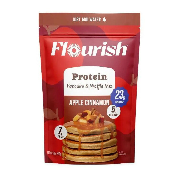 フローリッシュ アップルシナモン プロテイン パンケーキミックス 454g Flourish Apple Cinnamon Protein Pancake Mix 16 oz. 【お取り寄せ商品】