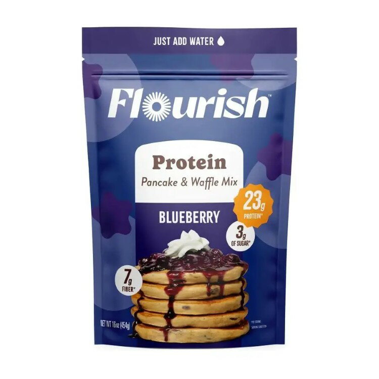 フローリッシュ ブルーベリー プロテイン パンケーキミックス 454g Flourish Blueberry Protein Pancake Mix 16 oz. 【お取り寄せ商品】