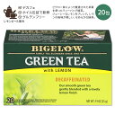 【ホッと一息タイムに】ビゲロー グリーンティー レモン入り デカフェ 20包 25g (0.91oz) BIGELOW Decaffeinated Green Tea with Lemon 緑茶 ティーバッグ レモンピール フレーバー ホット アイス 手摘み 茶葉 フルーツ 果物