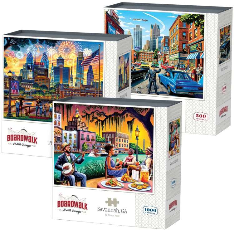 �ܡ��ɥ������� ���������ѥ��� 3�ĥѥå� ����ꥫ���Ի� Boardwalk Assorted Jigsaw Puzzles, 3-pack American...