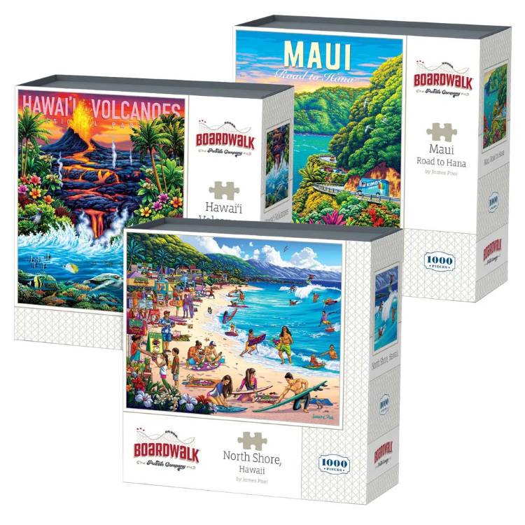 �ܡ��ɥ������� ���������ѥ��� 3�ĥѥå� �ϥ磻 Boardwalk Assorted Jigsaw Puzzles, 3-pack Hawaii �ڤ�����...
