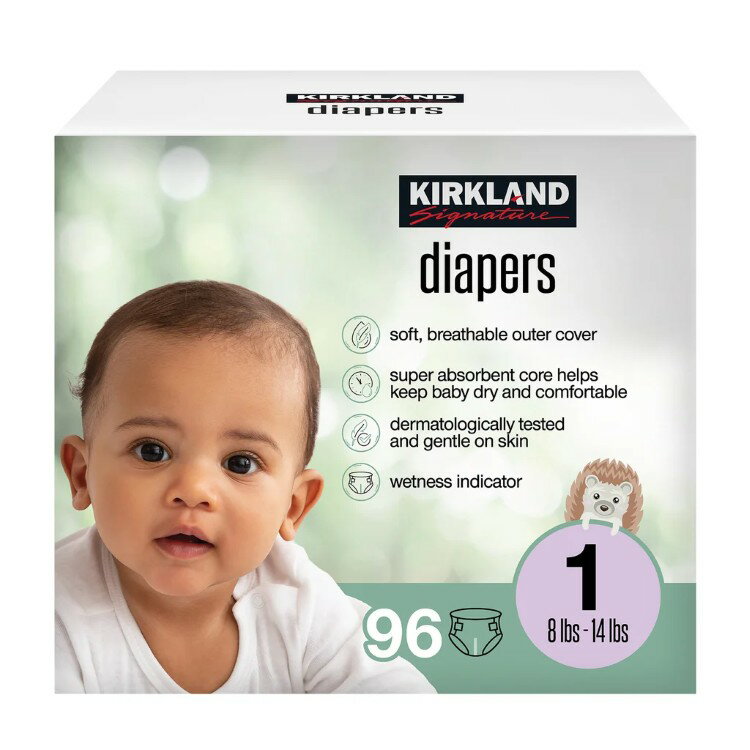 カークランド シグネチャー 紙おむつ サイズ1 96枚 Kirkland Signature Diaper Size 1, 96-count 【お取り寄せ商品】
