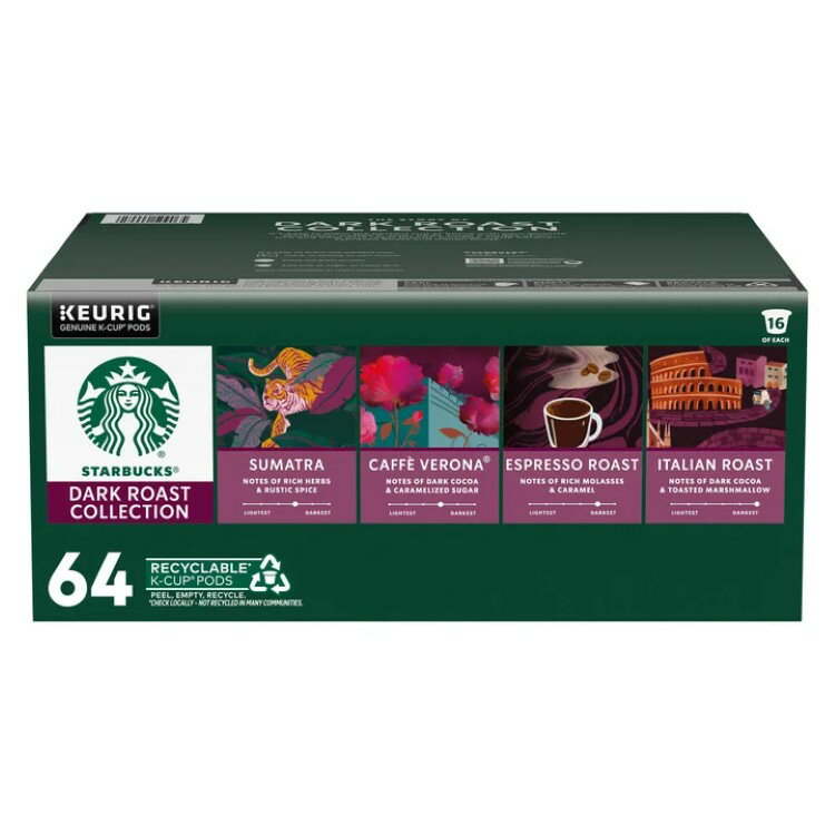 スターバックス ダークロースト バラエティパック Kカップポッド 64個入り Starbucks D ...