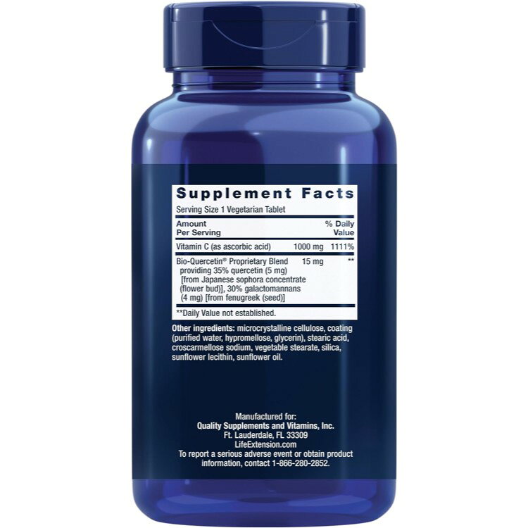 ライフエクステンション ビタミンC&バイオケルセチンフィトソーム ベジタリアンタブレット 250粒 Life Extension Vitamin C and Bio-Quercetin Phytosome サプリメント 栄養補助食品【お取り寄せ商品】【合わせて買いたい】 cmga-10011928 カリフォルニアスマイル サンプル画像3