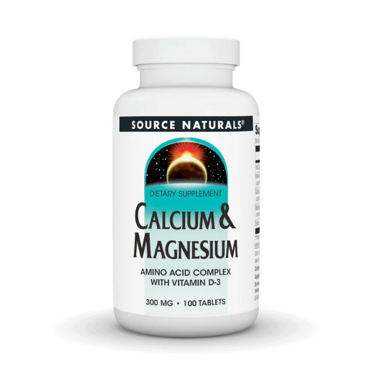 ソースナチュラルズ カルシウム＆マグネシウム 300mg 100粒 Source Naturals Calcium & Magnesium 300 mg 100 Tablet 【お取り寄せ商品】【合わせて買いたい】