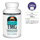 ソースナチュラルズ TMG トリメチルグリシン 750mg 240粒 タブレット Source Naturals TMG Trimethylglycine Anhydrous Betaine サプリメント 無水ベタイン アミノ酸 健やかなめぐり 夜のお付き合い フィルター【お取り寄せ商品】【合わせて買いたい】