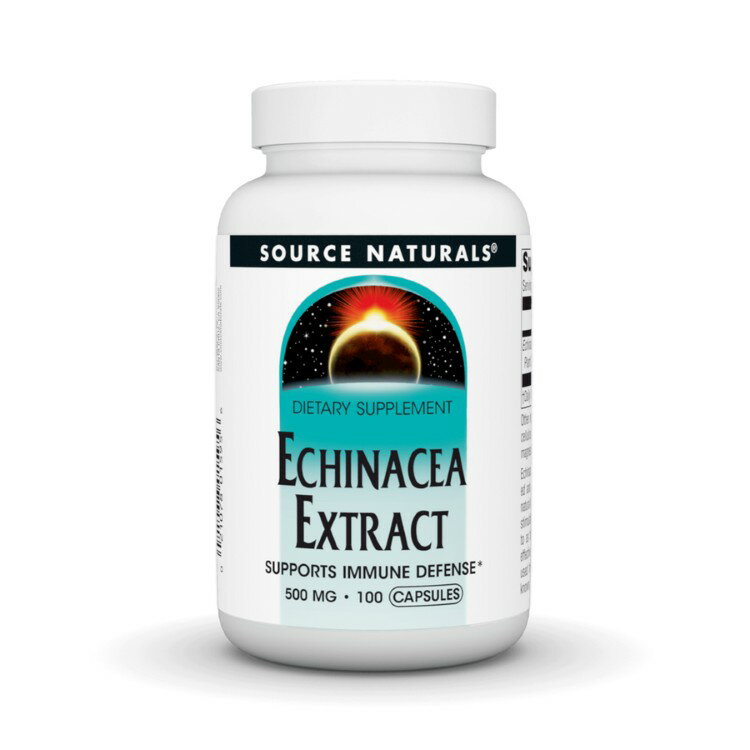 ソースナチュラルズ エキナセアエキス 500mg 100カプセル Source Naturals Echinacea Extract 500 mg 100 Capsule 【お取り寄せ商品】【合わせて買いたい】