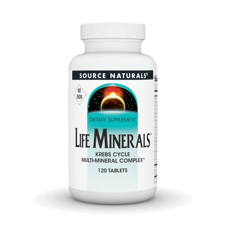 ソースナチュラルズ ライフミネラル 鉄分なし 120粒 Source Naturals Life Mineral...