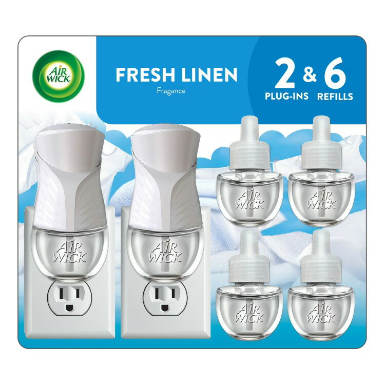 【アメリカウォルマート品】エアウィック プラグインオイル スターターキット フレッシュリネン 8ピー..