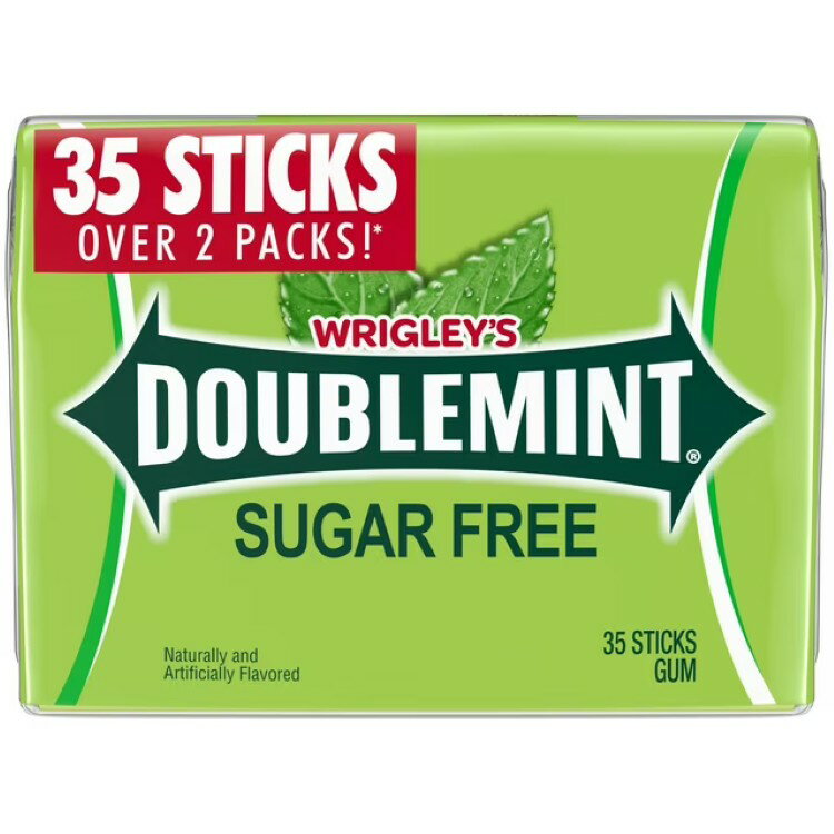 【アメリカウォルマート品】リグレー ダブルミント ガム 35粒 Wrigley's Doublemint Mint Gum Sugar Fr..
