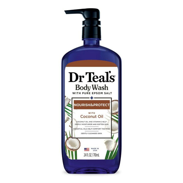 【アメリカウォルマート品】ドクターティールズ ボディウォッシュ ココナッツオイル配合 約709ml Dr Teal’s Body Wash Nourish & Protect with Coconut Oil 24 fl oz 【お取り寄せ商品】【合わせて買いたい】