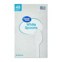 【アメリカウォルマートPB】グレートバリュー 使い捨てプラスチック製ホワイトスプーン 48本入り Great Value Disposable Plastic ...