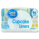 【アメリカウォルマートPB】グレートバリュー カップケーキライナー ホワイト 96枚入り Great Value Cupcake Liners, White, 96 Count 【お取り寄せ商品】【合わせて買いたい】