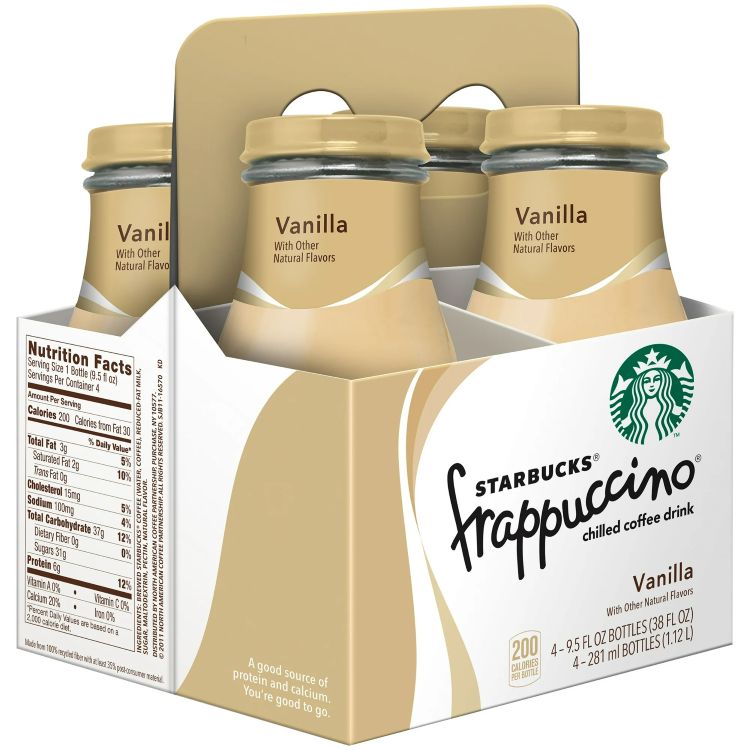 【アメリカウォルマート品】スターバックス フラペチーノ バニラチルドコーヒードリンク 281ml 4本 Starbucks Frappuccino Vanilla Chilled Coffee Drink, 9.5 fl oz, 4 count 【お取り寄せ商品】【合わせて買いたい】のサムネイル