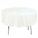 【アメリカウォルマート品】ラウンド型 2.13mの白色プラスチック製テーブルカバー Way To Celebrate製 Round 84 White Plastic Table Cover, by Way To Celebrate 【お取り寄せ商品】【合わせて買いたい】