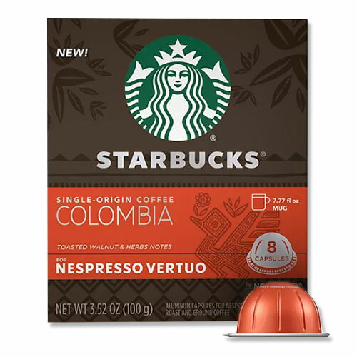 【ホッと一息タイムに】ヴァーチュオ シングルオリジン コロンビアコーヒー ネスプレッソ コーヒーカプセル 8個入り 3.52oz (約100g) Starbucks (スターバックス)