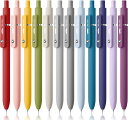 【全品対象・常時2個300円・3個800円・4個1000円OFFクーポン】Mr.ペン 格納式ゲルペン 12本セット モランディ&ヴィンテージバレルカラーバレル ...