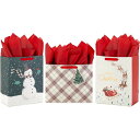 【全品対象・常時2個300円・3個800円・4個1000円OFFクーポン】ホールマーク クリスマス ギフトバッグ ペーパー付 3枚セット Hallmark Ch...
