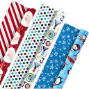 【全品対象・常時2個300円・3個800円・4個1000円OFFクーポン】ホールマーク クリスマスラッピングペーパー リバーシブル 3枚セット Hallmark...