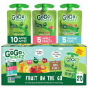 【最大1000円OFFクーポン】ゴーゴースクイーズ フルーツ オン ザ ゴー バラエティパック 20個入り GoGo squeeZ Fruit on the Go Variety Pack, Apple, Peach & Gimme Five!, 3.2 oz (Pack of 20)【お取り寄せ商品】【合わせて買いたい】