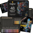 【全品対象・常時2個300円・3個800円・4個1000円OFFクーポン】キャッスルアートサプライ 48色 メタリック色鉛筆セット Castle Art Supplies 48 Piece Metallic Colored Pencil Set 【お取り寄せ商品】【合わせて買いたい】