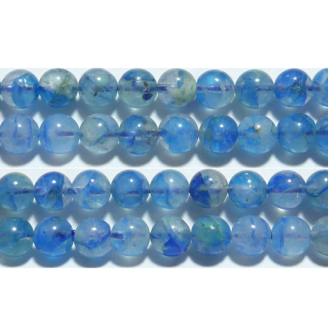 アズライトインクォーツ 丸玉 6mm AA　　※ 天然石 天然石ビーズ パワーストーン 1粒売り バラ売り 1玉販売 【クーポン対象】【39ショップ】