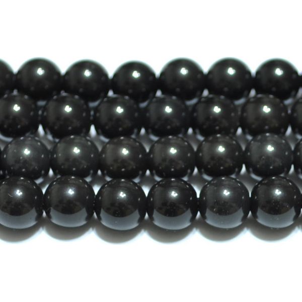 ブラックシリカ 丸玉 6mm A　　※ 天然石 天然石ビーズ パワーストーン 1粒売り バラ売り 1玉販売 【ク..