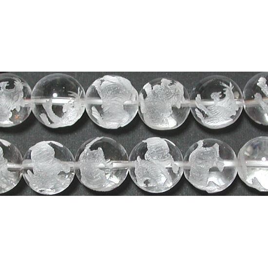 水晶 （白虎） 丸玉 12mm B　　※ 天然石 天然石ビーズ パワーストーン 1粒売り バラ売り 1玉販売 【クーポン対象】【39ショップ】