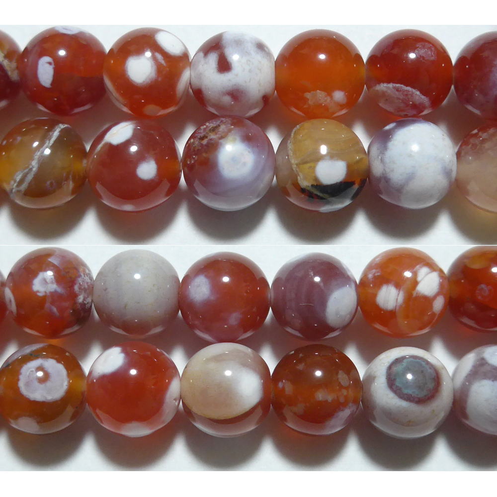 Rakuten - ファイアーアゲート 丸玉 10mm B　　※ 天然石 天然石ビーズ パワーストーン 1粒売り バラ売り 1玉販売 【クーポン対象】【39ショップ】