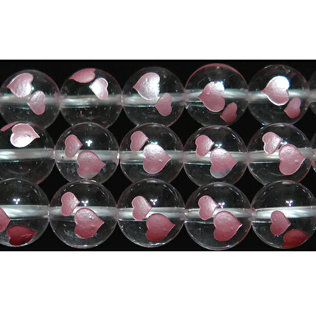 水晶 ダブルハート （ピンク） 10mm A　　※ 天然石 天然石ビーズ パワーストーン 1粒売り バラ売り 1玉販売 【クーポン対象】【39ショップ】