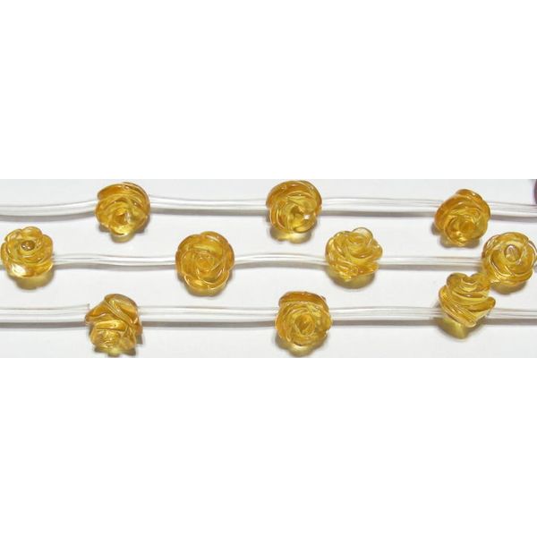 シトリン 薔薇 10mm B　　※ 天然石 天然石ビーズ パワーストーン 1粒売り バラ売り 1玉販売 【クーポン対象】【39ショップ】