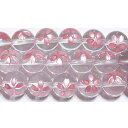 水晶 桜の彫刻 (ピンク) 10mm A ※ 天然石 天然石ビーズ パワーストーン 1粒売り バラ売り 1玉販売 【クーポン対象】【39ショップ】
