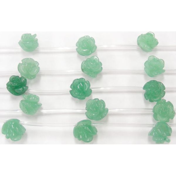 グリーンクォーツァイト 薔薇 10mm B　　※ 天然石 天然石ビーズ パワーストーン 1粒売り バラ売り 1玉販売 【クーポン対象】【39ショップ】