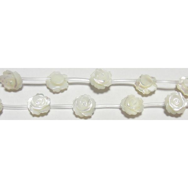 マザーオブパール （白） 薔薇 10mm B　　※ 天然石 天然石ビーズ パワーストーン 1粒売り バラ売り 1玉販売 【クーポン対象】【39ショップ】