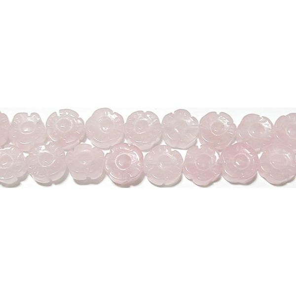 Rakuten - ローズクォーツ 花 （フラット） 12*4.5mm B　　※ 天然石 天然石ビーズ パワーストーン 1粒売り バラ売り 1玉販売 【クーポン対象】【39ショップ】