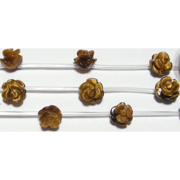 タイガーアイ 薔薇 10mm B　　※ 天然石 天然石ビーズ パワーストーン 1粒売り バラ売り 1玉販売 【クーポン対象】【39ショップ】