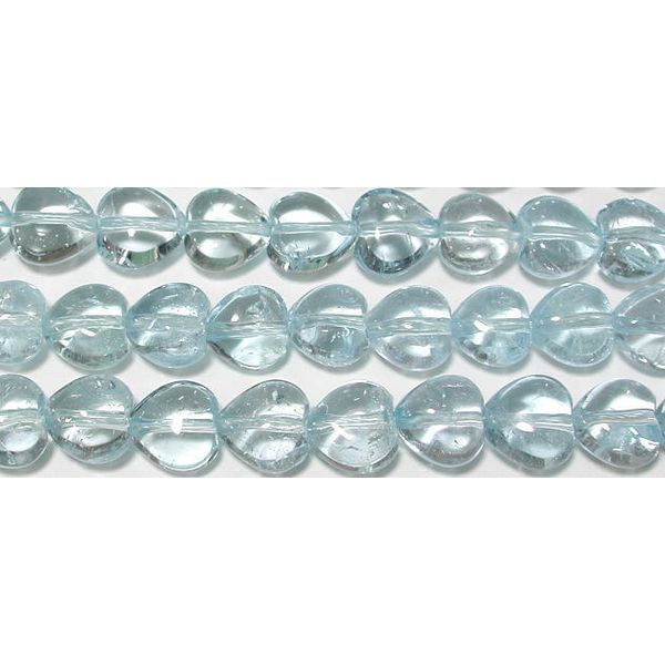 ブルートパーズ Puffy Heart 8mm B+ ※ 天然石 天然石ビーズ パワーストーン 1粒売り バラ売り 1玉販売 【クーポン対象】【39ショップ】