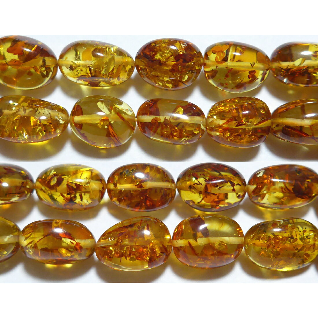 アンバー タンブル 15*10mm （天然琥珀）　　※ 天然石 天然石ビーズ パワーストーン 1粒売り バラ売り 1玉販売 【クーポン対象】【39ショップ】