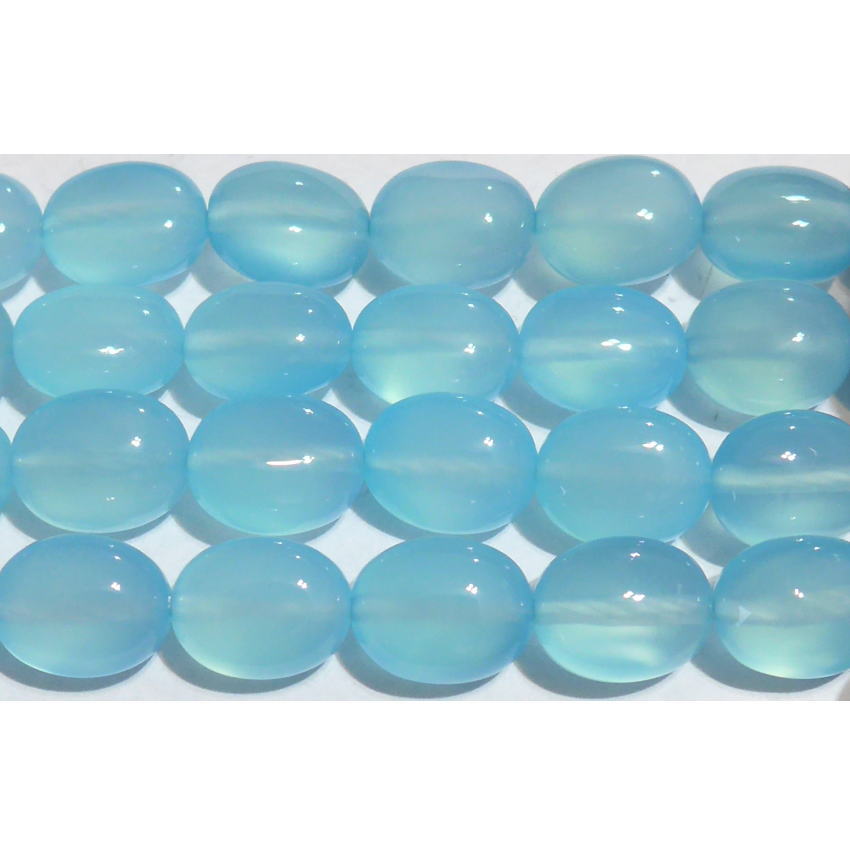 シーブルーカルセドニー タンブル 10*8mm A　　※ 天然石 天然石ビーズ パワーストーン 1粒売り バラ売り 1玉販売 【クーポン対象】【39ショップ】