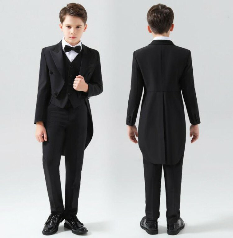 子供燕尾服 男の子 タキシード 無地 男の子スーツセット 結婚式紳士服 入学式 卒業式 ピアノ 発表会 演奏会 王子様 舞台演出服 学園祭 文化祭 オペラ 10...